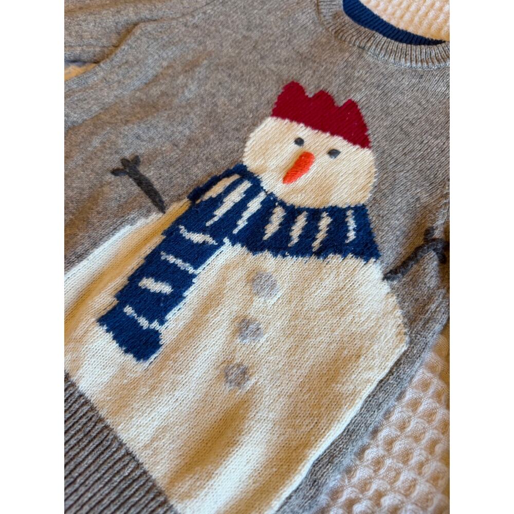 Mini Boden Kidcore Children's Gray Snowman Holiday Sweater 2-3 Years - Picture 3 of 10